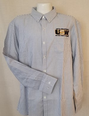 Men's Blue Pin Stripe Dress Shirt
