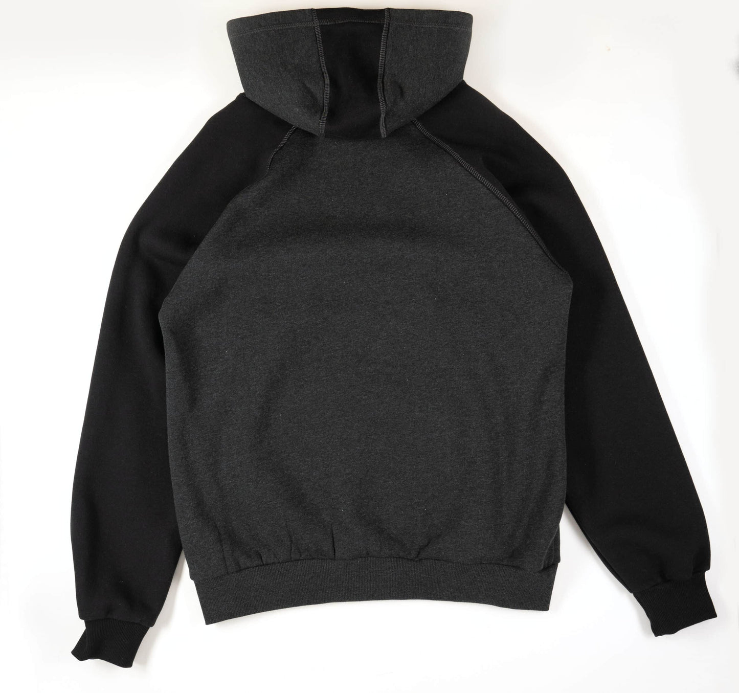 Two Toned Charcoal Hoodie Back