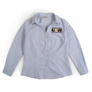 Women's Blue Pin Stripe Dress Shirt