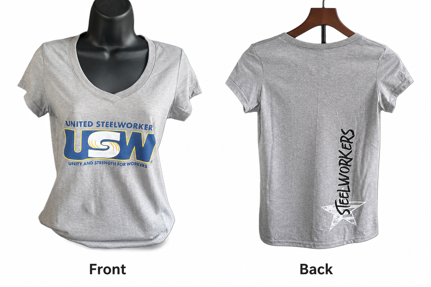 US Gray Ladies Scoop Neck