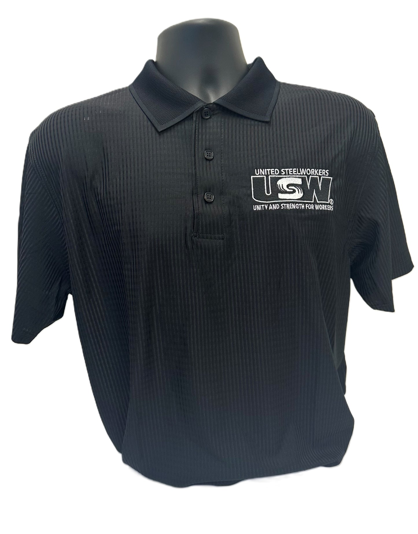 Men's Black Drop Needle Polo