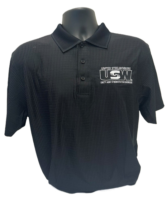 Men's Black Drop Needle Polo