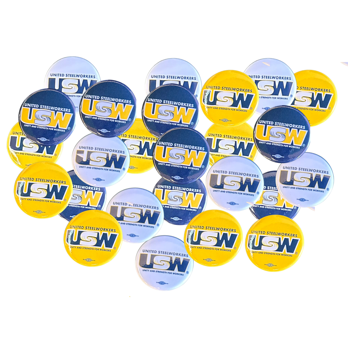 Blue, White & Gold Buttons - Bag of 25