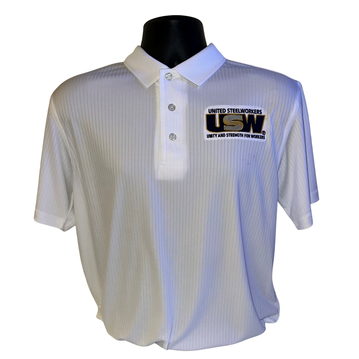 Men's White Drop Needle Polo